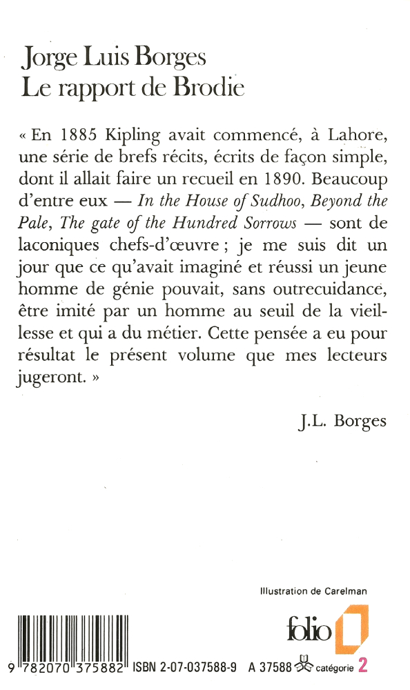 Le Rapport de Brodie Jorge Luis BORGES Fiche livre Critiques