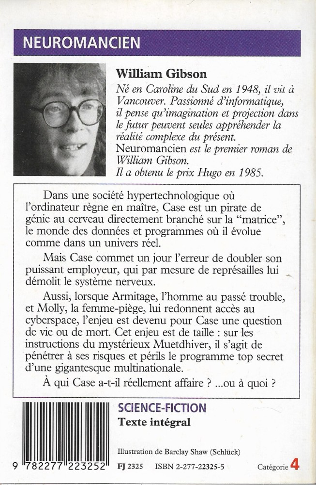 Neuromancien William GIBSON Fiche Livre Critiques Adaptations 