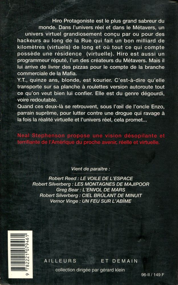 Le Samouraï virtuel - Neal STEPHENSON - Fiche livre - Critiques ...