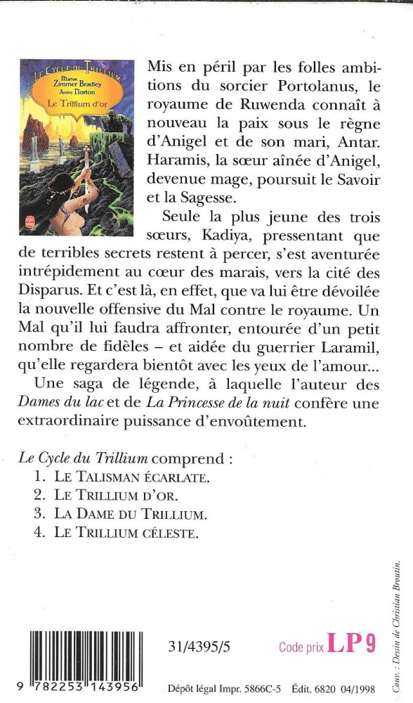 Le Trillium D or Marion Zimmer BRADLEY Andre NORTON Fiche Livre 