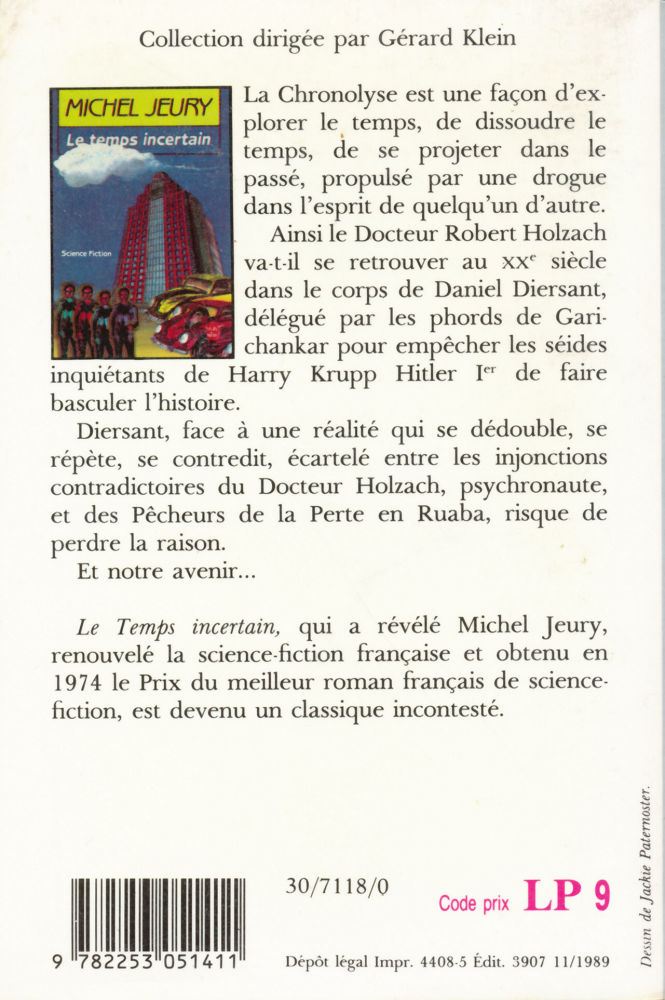 Le Temps incertain - Michel JEURY - Fiche livre - Critiques - Adaptations -  nooSFere