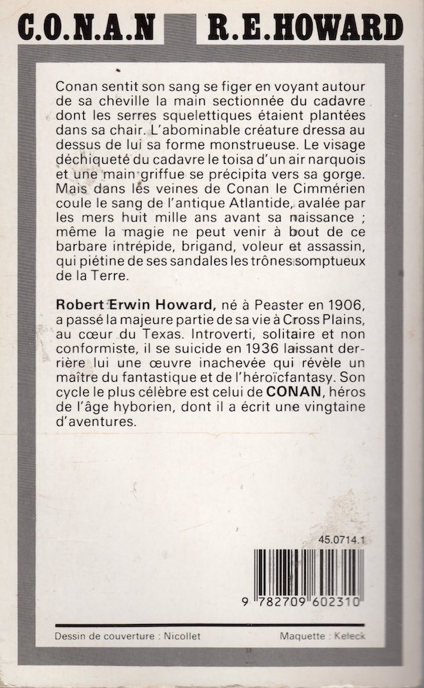 Conan - Robert E. HOWARD - Fiche livre - Critiques - Adaptations - nooSFere