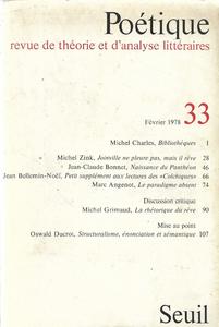Potique, revue de thorie et d'analyse littraires